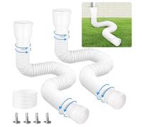 YushengTai Kit de Extensión Flexible para Bajante, Prolongación Redonda para Bajantes de Canalón 80/100 mm, Ampliación Ajustable de Canalones de 47 a 300 cm (Blanco, 2 Piezas)