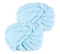 YushengTai Lana Gruesa para Tejer a Mano, 2 Piezas 500g Azul Claro Lana Gruesa Suave y Cómodo, Lana para Tejer con las Manos, Chunky Yarn Cojines, Mantas, Bufandas, Gorros de Punto