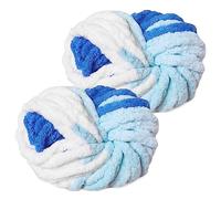 YushengTai Lana Gruesa para Tejer a Mano, 2 Piezas 500g Azul Fresco Lana Gruesa Suave y Cómodo, Lana para Tejer con las Manos, Chunky Yarn Cojines, Mantas, Bufandas, Gorros de Punto
