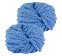 YushengTai Lana Gruesa para Tejer a Mano, 2 Piezas 500g Azul Real Lana Gruesa Suave y Cómodo, Lana para Tejer con las Manos, Chunky Yarn Cojines, Mantas, Bufandas, Gorros de Punto