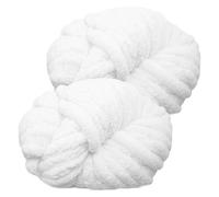 YushengTai Lana Gruesa para Tejer a Mano, 2 Piezas 500g Blanco Lana Gruesa Suave y Cómodo, lana para Tejer con las Manos, Chunky Yarn Cojines, Mantas, Bufandas, Gorros de Punto