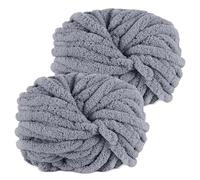 YushengTai Lana Gruesa para Tejer a Mano, 2 Piezas 500g Gris Lana Gruesa Suave y Cómodo, Chunky Yarn Cojines, Mantas, Bufandas, Gorros de Punto