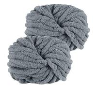 YushengTai Lana Gruesa para Tejer a Mano, 2 Piezas 500g Gris Oscuro, Suave y Cómoda para Chunky Yarn, Cojines, Mantas, Bufandas, Gorros de Punto