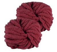 YushengTai Lana Gruesa para Tejer a Mano, 2 Piezas 500g Rojo Intenso Lana Gruesa Suave y Cómodo, Chunky Yarn Cojines, Mantas, Bufandas, Gorros de Punto