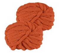 YushengTai Lana Gruesa para Tejer a Mano, 2 Piezas 500g Rojo naranja Lana Gruesa Suave y Cómodo, lana para Tejer con las Manos, Chunky Yarn Cojines, Mantas, Bufandas, Gorros de Punto