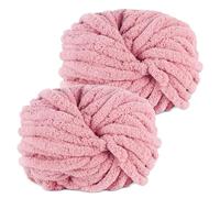 YushengTai Lana Gruesa para Tejer a Mano, 2 Piezas 500g Rosa, Suave y Cómoda, para Cojines, Mantas, Bufandas, Gorros de Punto