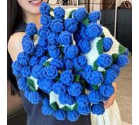 YushengTai Manta de ganchillo hecha a mano con ramo de rosas, romántica manta hecha de rosas de ganchillo suaves, regalo para el día de la madre, día de San Valentín y boda, sala de estar para sofá y