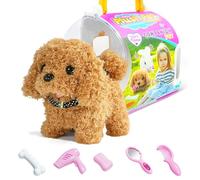 YushengTai Perro Juguete Que Anda y Ladra, Perrito Juguete Ladra y Anda Viene con Estuche de Transporte y Herramientas de Soporte, Perro Interactivo Adecuado para Niños y niñas de 3 4 5 6 Años