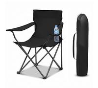 YushengTai Silla de camping, plegable y exterior, con reposabrazos y soporte para bebidas, estable, robusta y duradera, capacidad de carga de hasta 120 kg, ideal para pesca, camping, picnic, jardín y