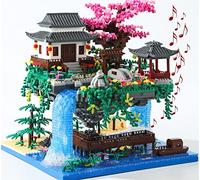 Yushinv Juego de construcción de árbol de Cerezo en Flor con Caja de Regalo, música Original (Tipo: sinfonía), Juego de construcción Ligero para casa de bonsái japonés Sakura (3320 Piezas)