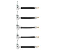 YushiTrading 5pcs 10cm Tire Inflator Hose, Wireless Air Pump Hose Adapter, Leak Free Fast Inflation Tube with Aluminum Alloy and Rubber for Car Bike Motorcycle Valve