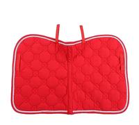 YushiTrading Almohadilla de algodón para Silla de Montar de Caballo con Doble Borde de Cuerda, Mango Duradero de Correas de PP y Correa para el Vientre, Estera Suave y Transpirable para (Roja)
