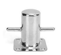 YushiTrading Single Mooring Bitt, Heavy Duty Cross Bollard Cleat, 316 Stainless Steel Marine Boat Docking Hardware with Mirror Polished Smooth Edges for Kayak Yacht and Dock Use (90MM)