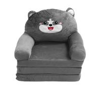 YushiTrading Sofá liviano para niños 2 en 1, Plegable, con diseño de Dibujos Animados, Que se Convierte en un sofá Cama para Leer, Jugar y Dormir la Siesta, en Color Gris con Perro. (3 Niveles)