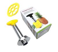YUSHOW Combo de herramientas para cortar y descorazonar piña, removedor de piña de acero inoxidable de alta calidad, cuchillo de fruta decorativo de acero inoxidable, fácil de quitar el núcleo, fácil