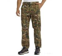 YUSHOW Pantalones tácticos para hombre, de camuflaje, de algodón, resistentes, con múltiples bolsillos, para senderismo, camping