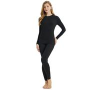 YUSHOW Ropa interior térmica para mujer, ultra suave, cuello redondo, manga larga y pantalones largos, leggings térmicos cálidos de invierno, conjunto de ropa interior térmica para mujer, capas base