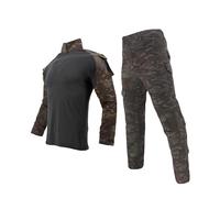 YUSHOW Traje Airsoft Camisa de Paintball Pantalones Militares de manga larga 1/4 Zip camuflaje Uniform Caza Escalada BDU