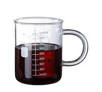 Yushu - Taza de vaso de cafeína, vaso graduado, taza con asa, taza de vidrio borosilicato, tazas de química, tazas frescas regalos para niños, recalentamiento fácil y seguro