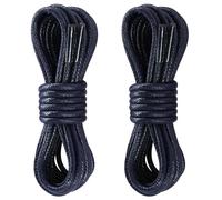 Yusimu 2 Pares de Cordones Redondos Encerados para Zapatos | 2,5 mm Delgados y Duraderos para Oxfords, Brogues y Derby | Cordones Unisex para Zapatos Escolares y de Negocios,Azul Marino,120 cm