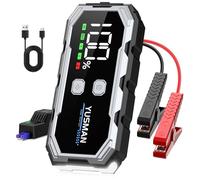 YUSMAN Arrancador de Baterias de Coches, 4500A 12V para 7L de Gasolina o 5L de Diésel, Arrancador Coche Portatil con Pantalla LCD, Jump Starter con 3 Modos LED, Carga Rápid