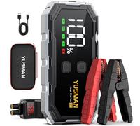 YUSMAN Arrancador de Coche, 7000A Arrancador de Baterias de Coche,12V Arrancador de Portátil con para All Gasolina o 10L Diesel, Linterna LED de Emergencia,Carga Rápida, Pantalla LCD Extragrande