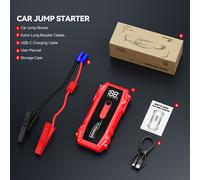 YUSMAN Arrancador de Coche 7000A, Booster de Batería de Pico, Energía Portátil, de Emergencia, de con Luz LED y Pantalla LCD (Adecuado los Motores de o 10.0L de Diésel)