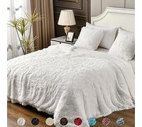 YUSOKI Manta de Piel sintética de Felpa súper Suave de 60 x 80 Pulgadas, mullida, acogedora, cómoda, cálida, Manta de Forro Polar Sherpa, Manta Gruesa y Ligera para Cama, Silla, sofá (Blanco, 60 x 80