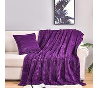 YUSOKI Manta de piel sintética de lujo (sin almohadas) de 2 capas, 3 libras, para todas las edades, decoración del hogar, (morado, 50 x 63 pulgadas)