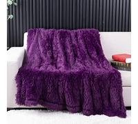 YUSOKI Manta de Piel sintética Morada, 2 Capas, 50 x 60 Pulgadas, acogedora Manta de Felpa esponjosa, Peluda, cálida, Linda, para otoño, Cama, Sala de Estar, decoración de bebés, Mujeres y Mascotas