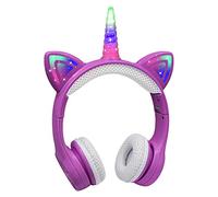 YUSONIC Auriculares Unicornio,Auriculares Bluetooth para niñas,Encender Auriculares inalámbricos para niños para Regalos Escolares de Viaje de cumpleaños (Purple)
