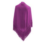 Yusons Mantón de Manila de Pico en Triángulo para Mujer, Mantones de Flamenca adulto de Color liso, Mantoncillos de Flamenca, Talla única (Fucsia/morado)