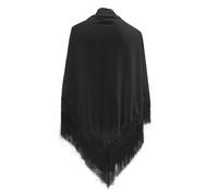 Yusons Mantón de Manila de Pico en Triángulo para Mujer, Mantones de Flamenca adulto de Color liso, Mantoncillos de Flamenca, Talla única (Negro)