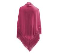 Yusons Mantón de Manila de Pico en Triángulo para Mujer, Mantones de Flamenca adulto de Color liso, Mantoncillos de Flamenca, Talla única (Fucsia)