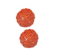 YUSSEQDD 10 bolas de decoración de ratán Natural para decoración del hogar respetuosas con el medio, proyecto de artesanía DIY, bolas decorativas de, decoración de ratán, Naranja