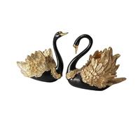 YUSSEQDD 2 esculturas de Cisne de, decoración Animales, Regalo con Estatua Cisne Resina Moderna para Escritorio Oficina, Dormitorio, cafetería, Armario.