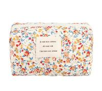 YUSSEQDD Bolsa Acolchada para el Cuidado de la Piel, Bolsa de Maquillaje estética a la Moda para Mujeres y niñas, Bolsa de Maquillaje Floral de algodón fácil de Mantener, pequeña, do