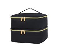 YUSSEQDD Bolsa de almacenamiento para esmaltes de uñas con capacidad para 30 frascos para viajes al aire libre, Negro, 24x20x18cm