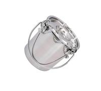 YUSSEQDD Cubo para máquina de ordeño, ordeñadora eléctrica portátil, cubo para leche, gran capacidad, kit de piezas para equipo ordeño, ordeñadora acero inoxidable, Plata, 3 litros