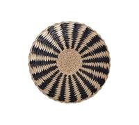 YUSSEQDD Cuenco de tapiz tejido rústico, arte decorativo simple y resistente para sala de estar o cocina, dormitorio, simple y natural, Negro, 30cm