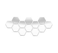 YUSSEQDD Espejos deslumbrantes con forma hexagonal de Kim Daro, azulejos de pared con efecto 3D, pegatinas decorativas que refrescan cualquier habitación, imagen estética octágonos, decoración