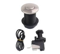 YUSSEQDD Kits de interruptores de aire Interruptor botón pulsador encendido y apagado inalámbrico portátil Interruptor neumático plata cepillada, Plata cepillada, 32mm