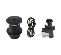 YUSSEQDD Kits de interruptores de aire Interruptor botón pulsador encendido y apagado inalámbrico portátil Interruptor neumático plata cepillada, negro, 32mm
