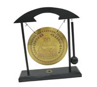 YUSSEQDD Mini campana de gong Feng Shui de latón artístico para relajantes campanillas de viento, adorno para exteriores, jardín, oficina, hogar, Estilo C