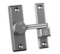 YUSSEQDD Pestillo de puerta premium para gabinetes de baño, cerradura 90 grados, para dormitorios, hoteles, oficinas, 2 métodos instalación, cerradura 90 grados o 180, abatible, Gris, 6.4 x 7.6 cm