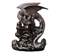 YUSSEQDD Quemador de Incienso con reflujo de dragón artístico. Decoración única con Cascada para Salas meditación y Yoga. Se Puede Usar con Conos Incienso. El Quemador está Hecho cerámica.