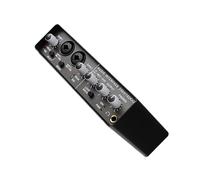 YUSSEQDD Tarjeta de Sonido Externa Ajustable Mix, Mezcla de Audio Personalizada para Sonido, Entrada de 2 vías, 4 Salidas, alimentación Phan-tom de Metal de 48V