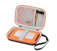 YUSSOT Funda Compatible con Disco Duro Externo LaCie Rugged Mini de 1 TB, 2 TB, 4 TB, 5 TB, Disco Duro Externo portátil, Soporte de Almacenamiento para Discos Duros para Mac y PC, Color Naranja (Solo
