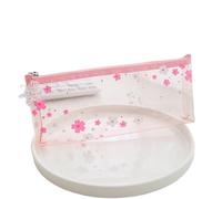 YUSUZH 2Pcs Sakura Pencil Case Transparent Trousses Scolaires Pouch School Supplies Estuche Cute Stationery Back To Pencilcase para Almacenamiento(Pink 2)