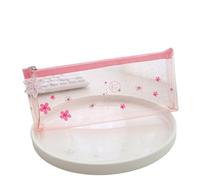 YUSUZH 2Pcs Sakura Pencil Case Transparent Trousses Scolaires Pouch School Supplies Estuche Cute Stationery Back To Pencilcase para Almacenamiento(Pink 1)